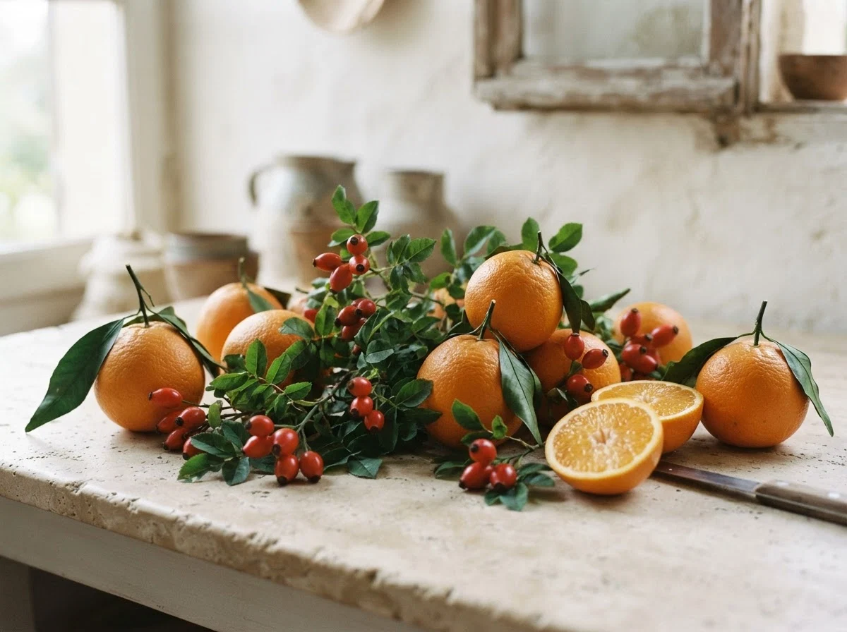 Fresh citrus fruits rich in vitamin C